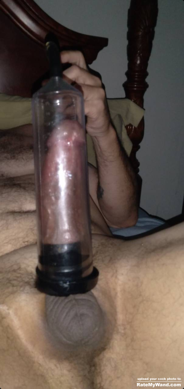 Love to pump my cock until it's throbbing hard! - Rate My Wand