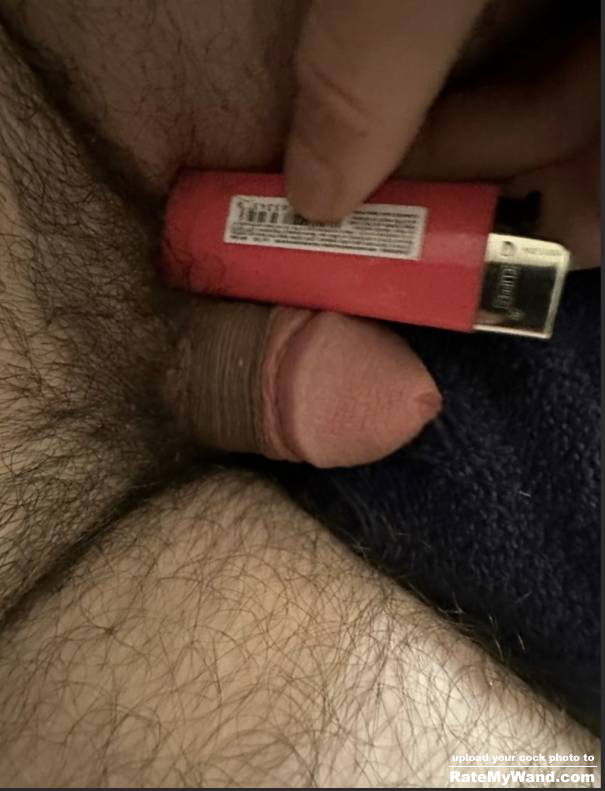 When your tiny dick is actually smaller than the lighter by alotâ€¦. My dick is so tiny its pathetic. I hate having to accept that i have a baby dick. #tinydick #tinydickexposed #smallpenis #lightercomparison #babydick #smallcock - Rate My Wand