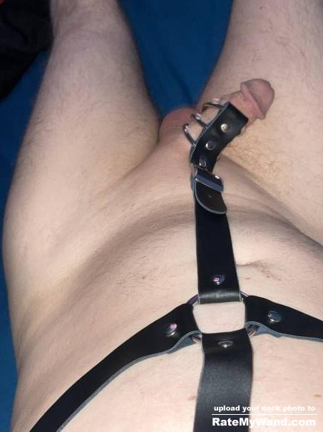 Relaxing in my bondage harness - Rate My Wand