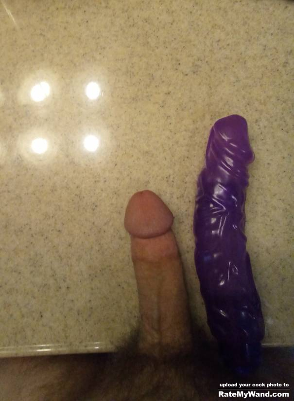 Wife's dildo compared to my cock - Rate My Wand