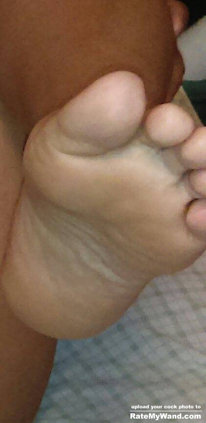 She loves to have her toes sucked, feet licked & soles sniffed! And they smell so sweet...the scent always gets my cock so hard! Cum on her feet please! - Rate My Wand