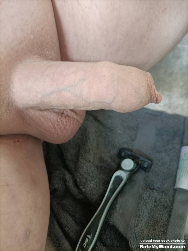 Clean shaven uncut cock. Who wants it ? - Rate My Wand