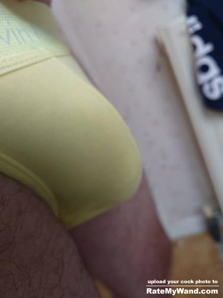 My new yellow Calvin Kline yellow jocks hope everyone likes - Rate My Wand